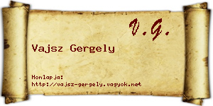 Vajsz Gergely névjegykártya
